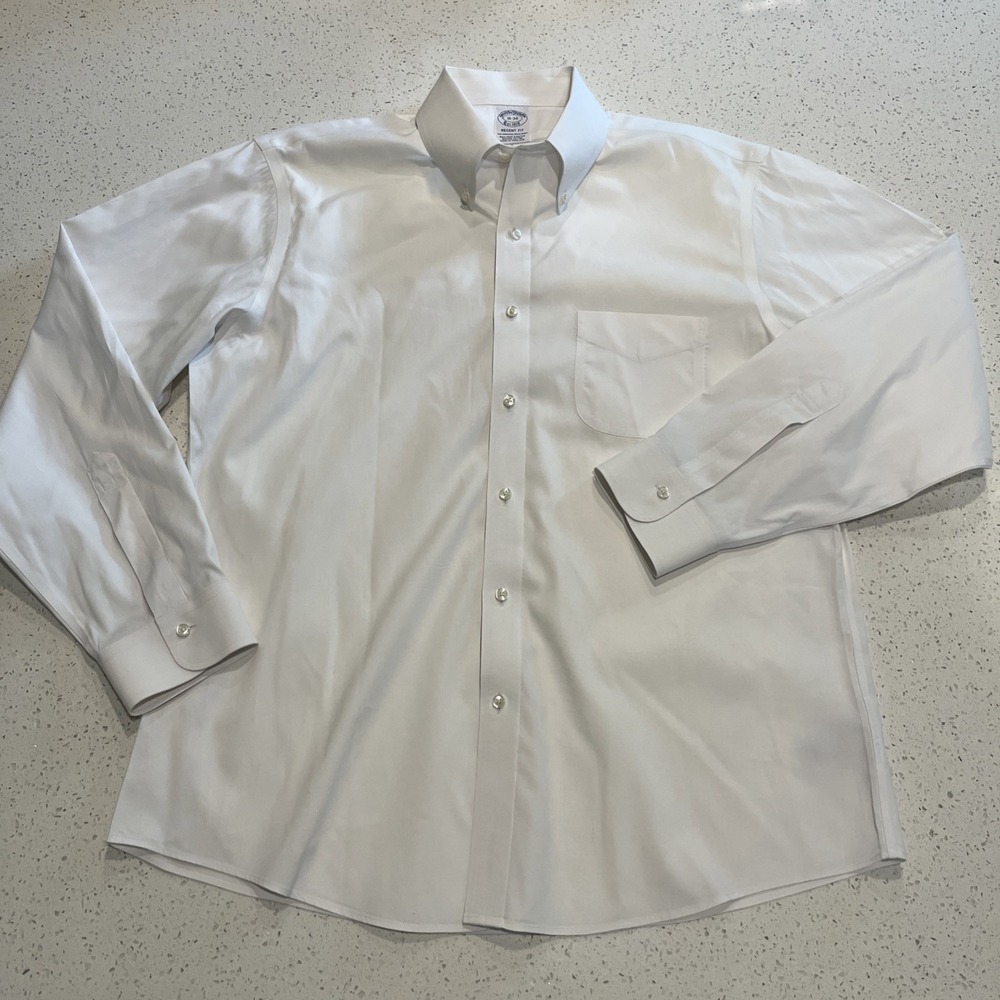 Brooks Brothers Regent Men's Original Polo White L 16-34 Cotton Made Thailand